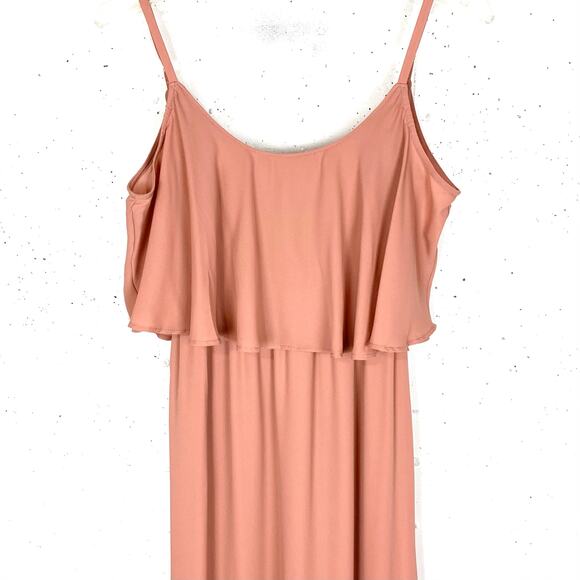 Show Me Your Mumu Caitlin Ruffle Maxi Dress Rustic Mauve Crisp Size Small - Picture 9 of 13